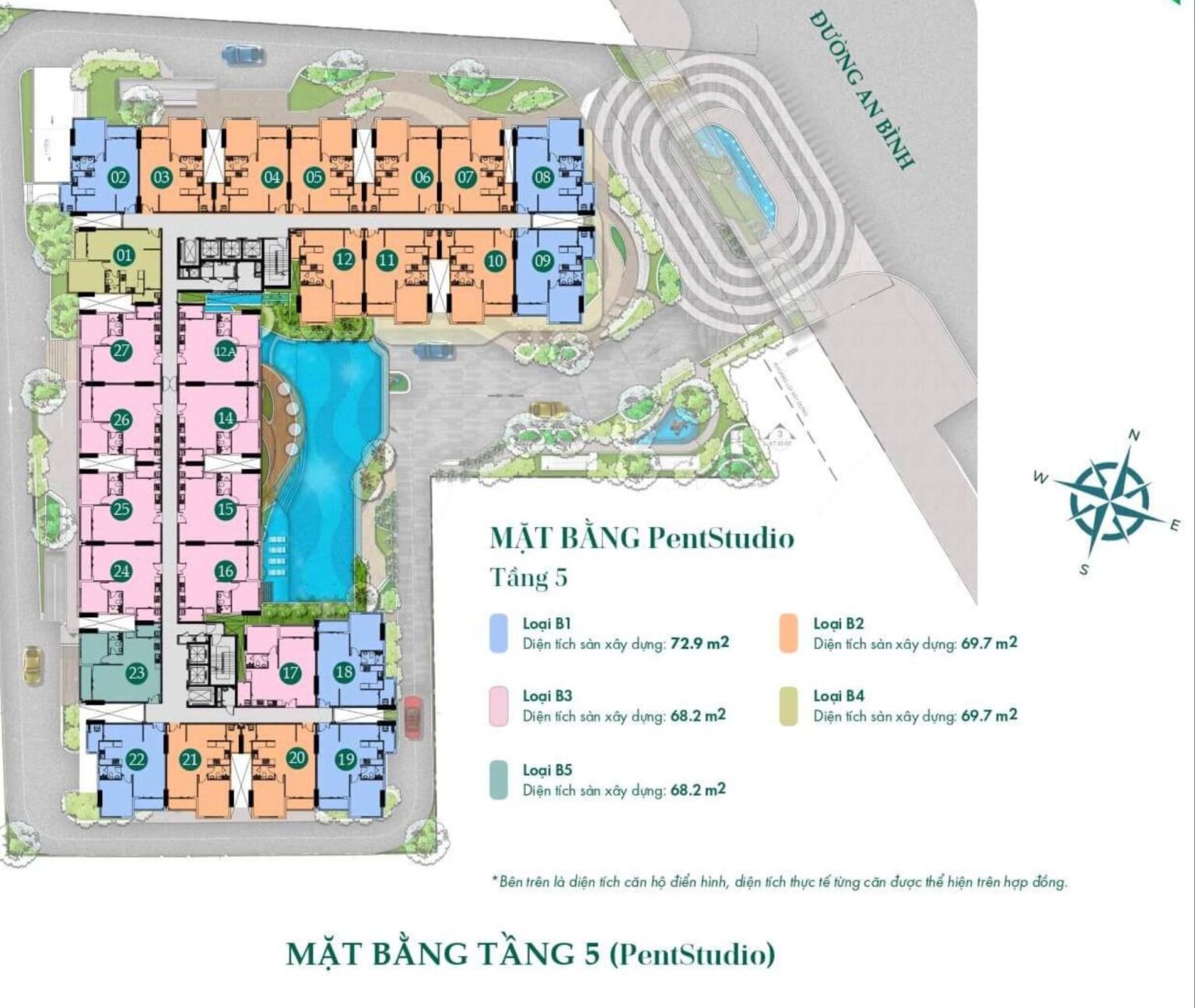 Mặt bằng PentStudio Tầng 5