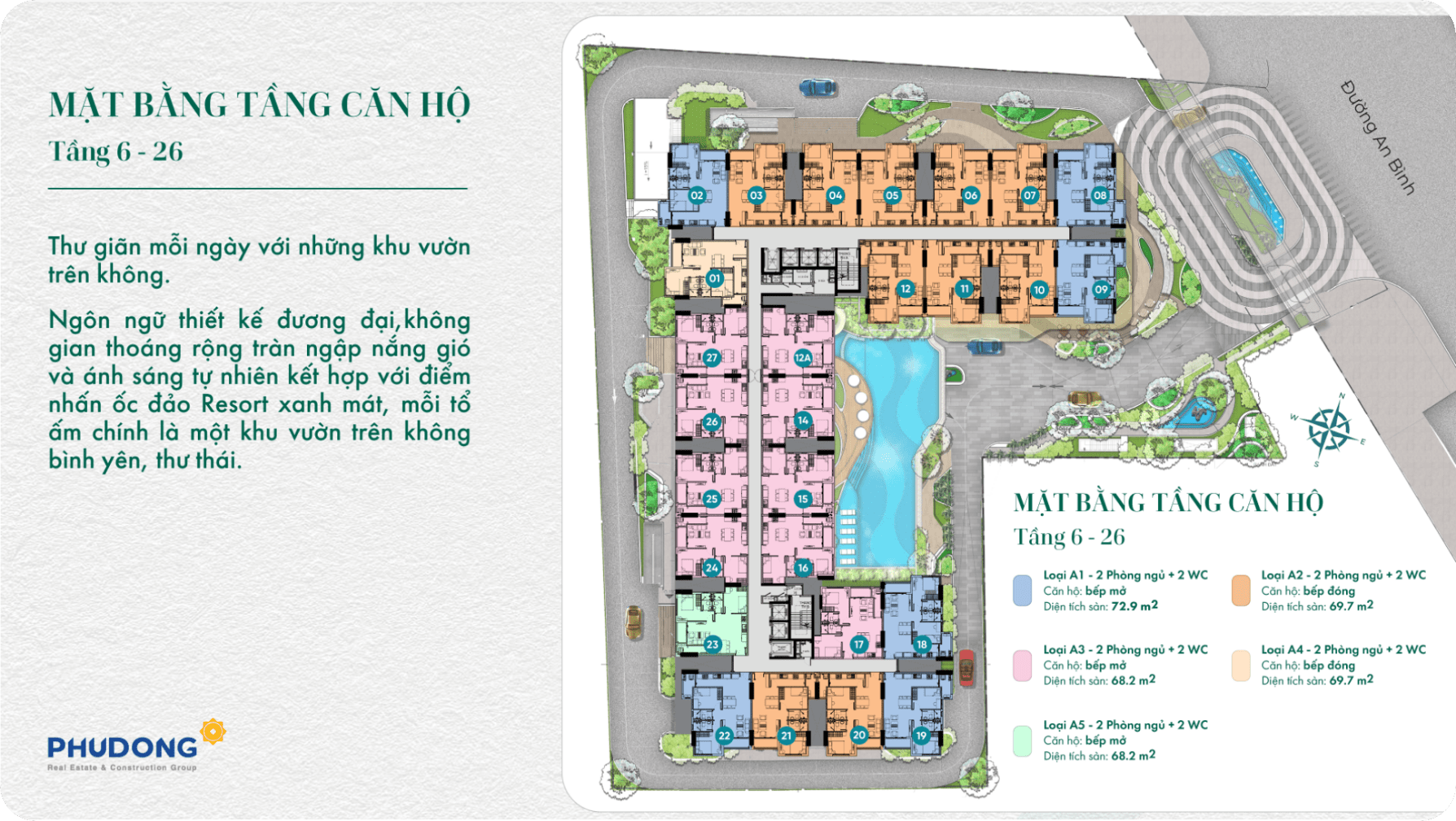Mặt bằng căn hộ điển hình Tầng 6–26
